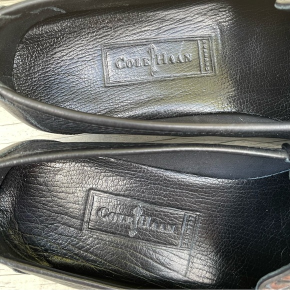 Cole Haan Black and Brown Woven Leather Loafers Shoes size 10 B - Picture 9 of 11